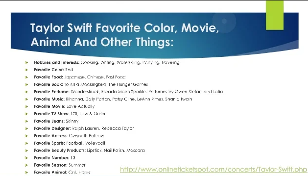 what is taylor swift favorite color