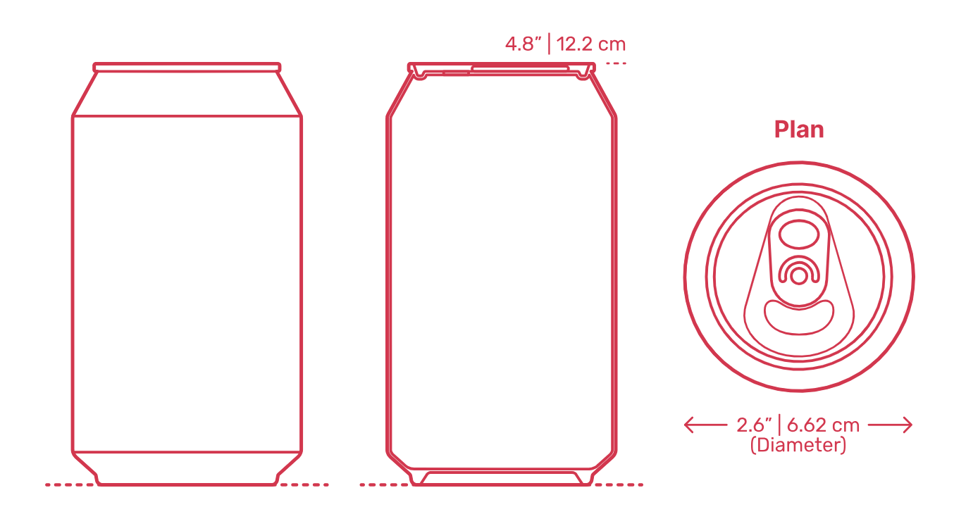 dimensions of a soda can