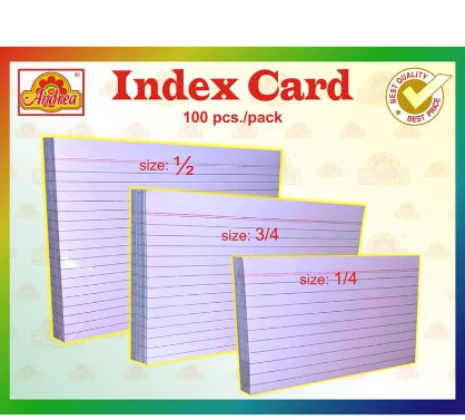 dimensions of index card