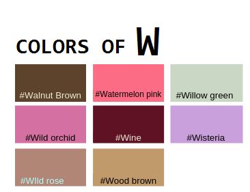 colors that start with w