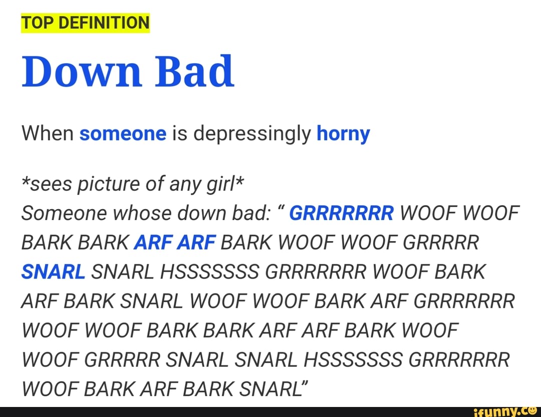 down bad urban dictionary