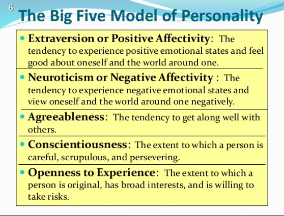 which of the following summarizes the big five theory of personality?