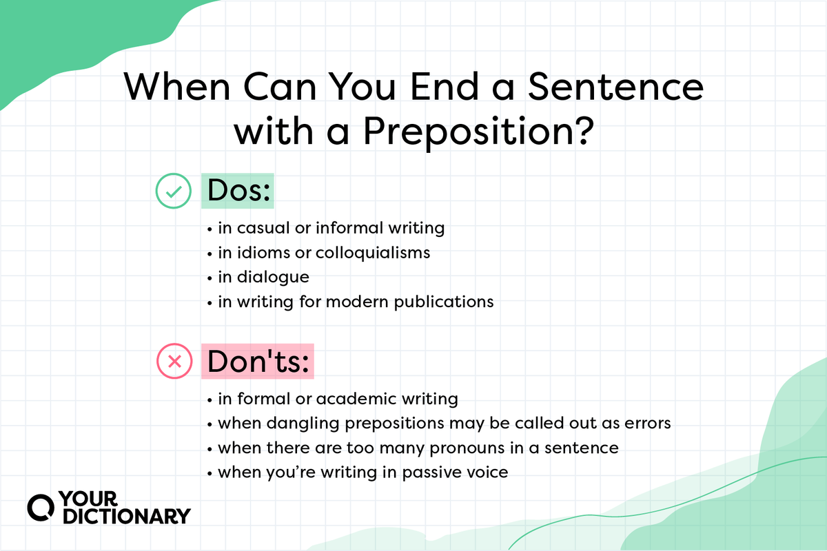which sentence must be revised to eliminate the preposition at the end ?