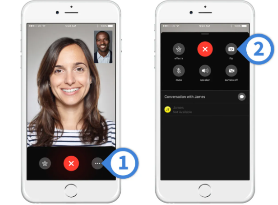 how to flip camera while recording iphone
