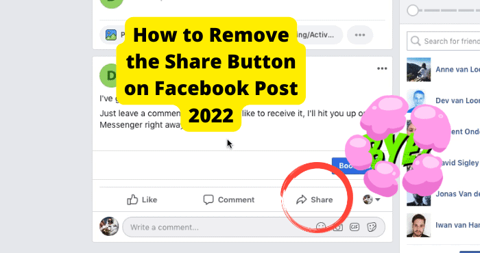 how to remove the share button on facebook posts 2022