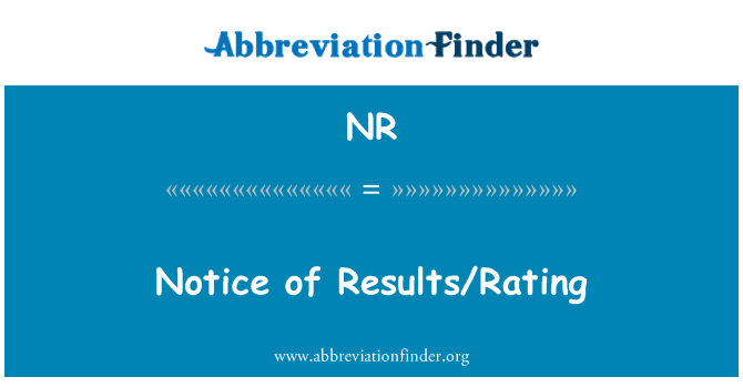nr rating meaning