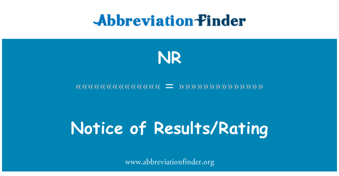 nr rating meaning