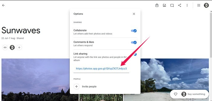 how to turn off link sharing