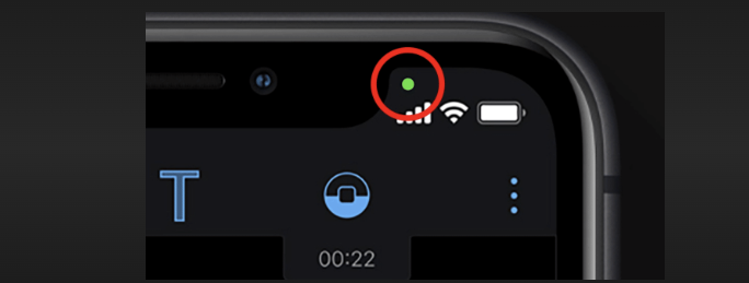 what does the green dot mean on iphone