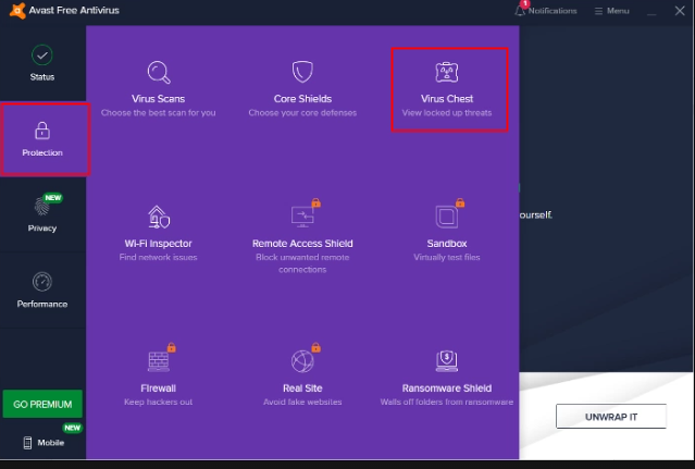 avast how to delete infected files