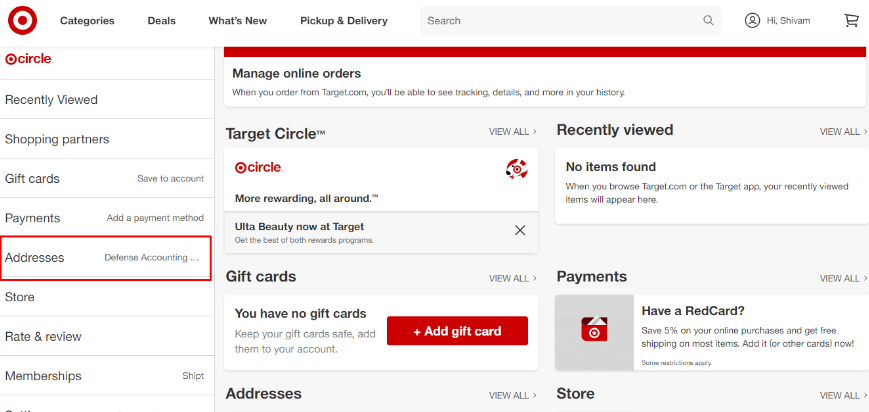 how to delete target account