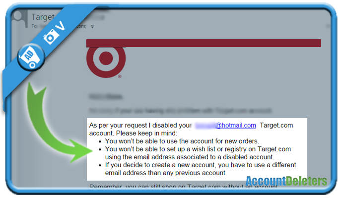 how to delete target account