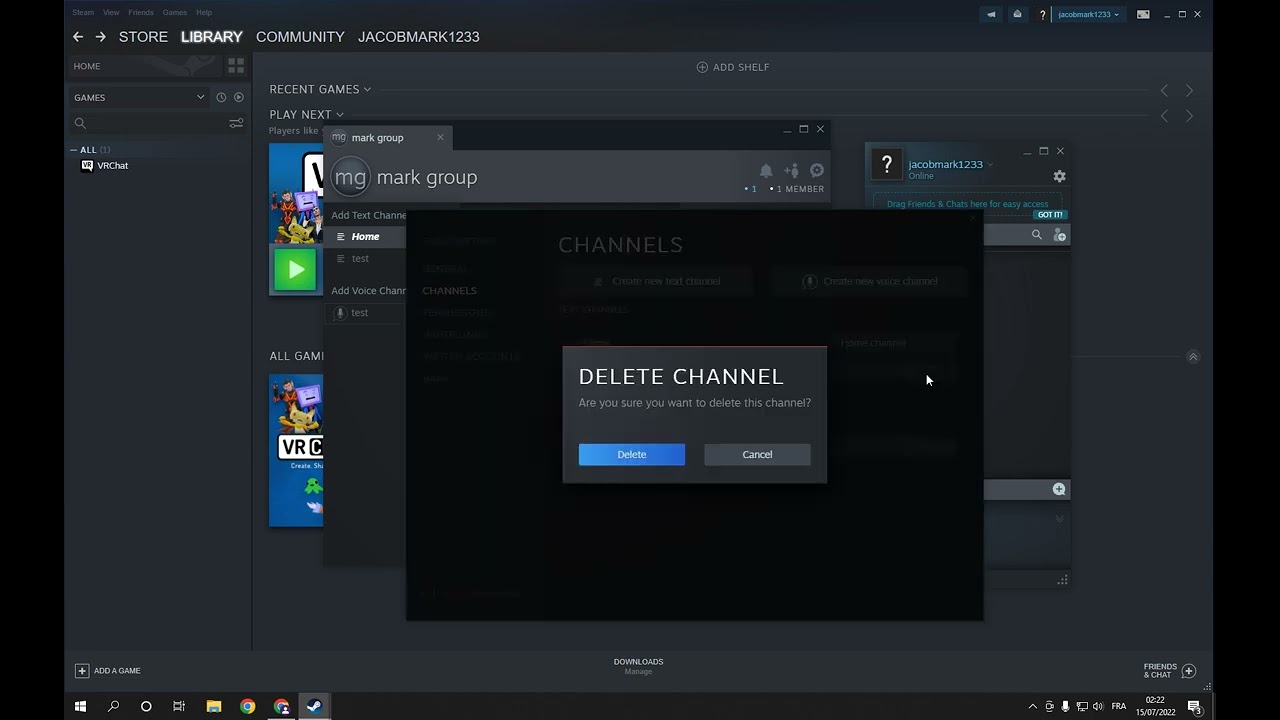how to delete steam group