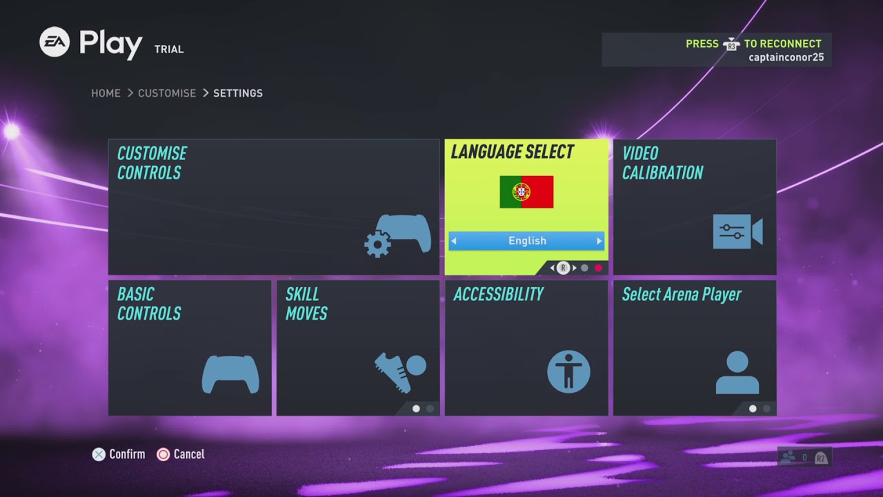 how to change language on fifa 22