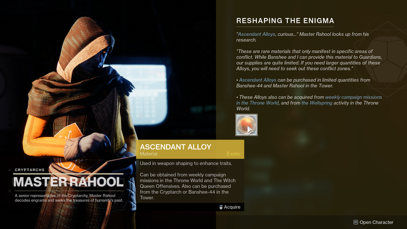 how to get ascendant alloy