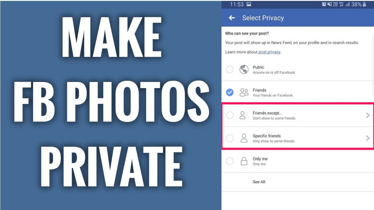 how to make featured photos on facebook private