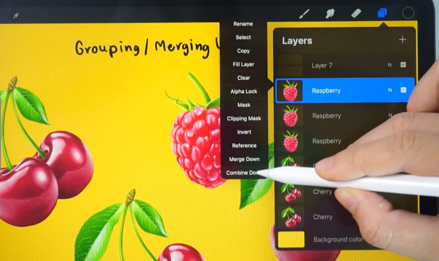 how to merge layers in procreate