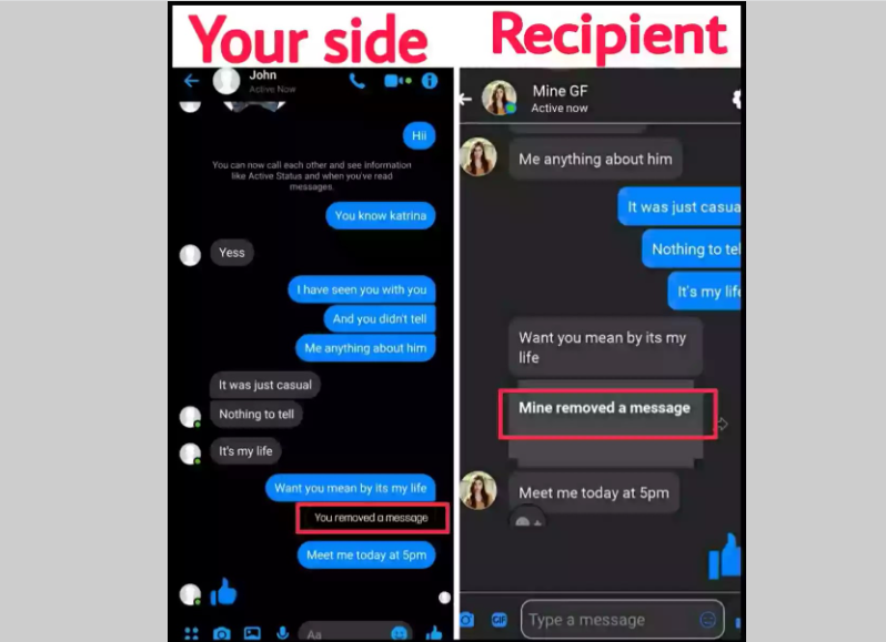 how to know if someone deleted messages on messenger