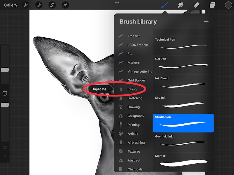 how to delete brushes in procreate