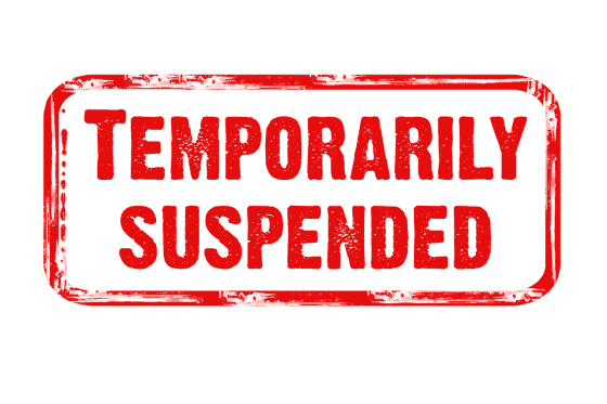 what does temporarily suspended mean