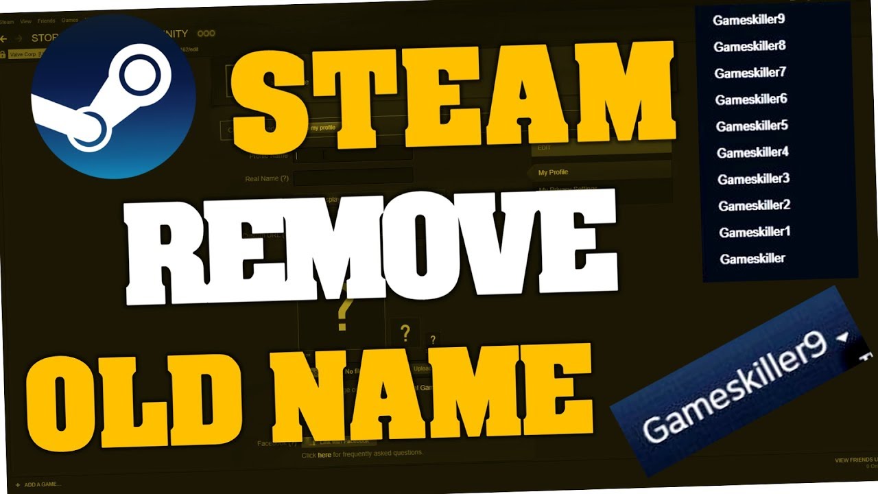 how to clear steam name history