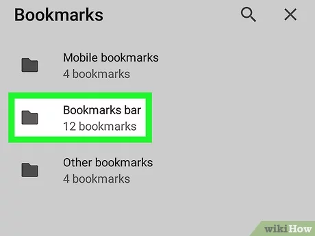 how to rearrange bookmarks on android