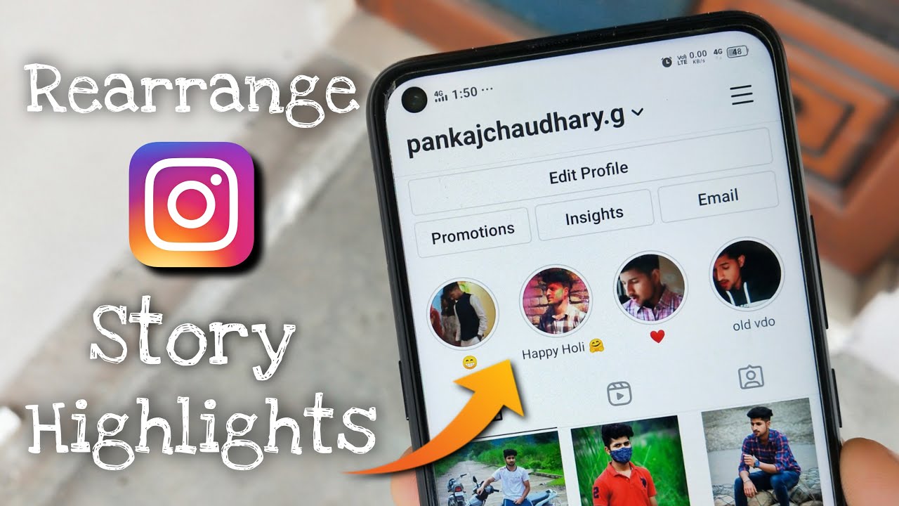 how to rearrange instagram highlights