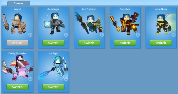 trove how to switch classes