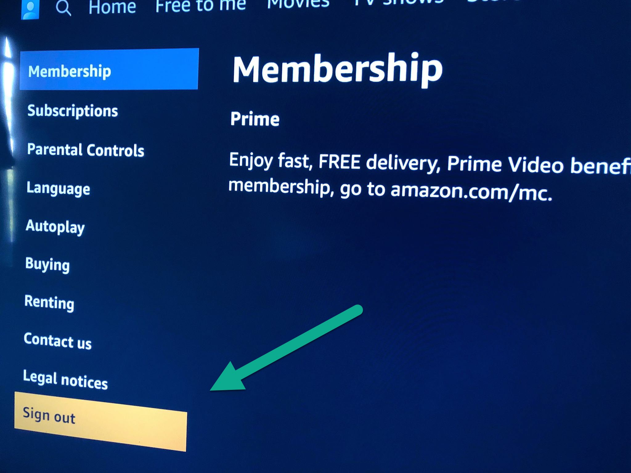 how to log out of prime video on roku