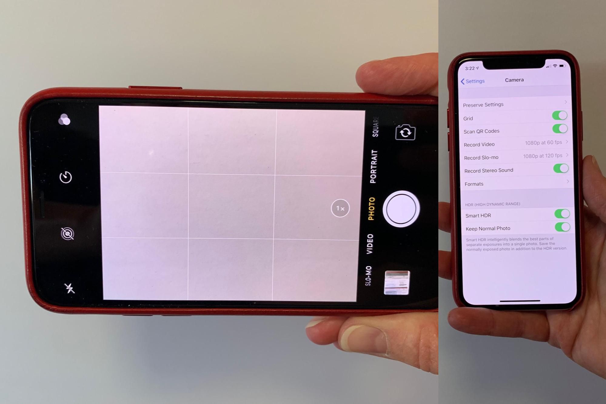 how to get grid on iphone camera