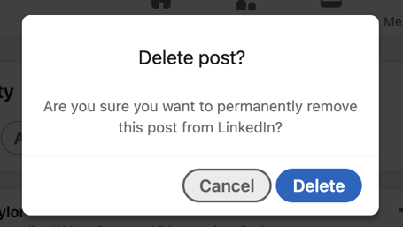 how to delete post on linkedin