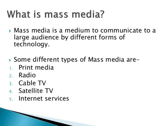 which of these are forms of mass media? select four answers.
