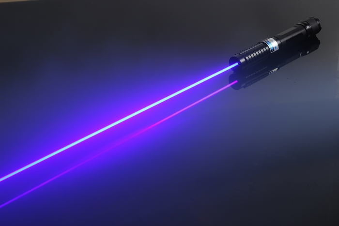 which best explains why one laser beam might appear blue and another laser beam might appear red?