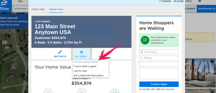 how to print a zillow listing