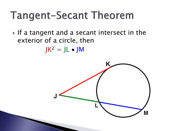 which equation results from applying the secant and tangent segment theorem to the figure?