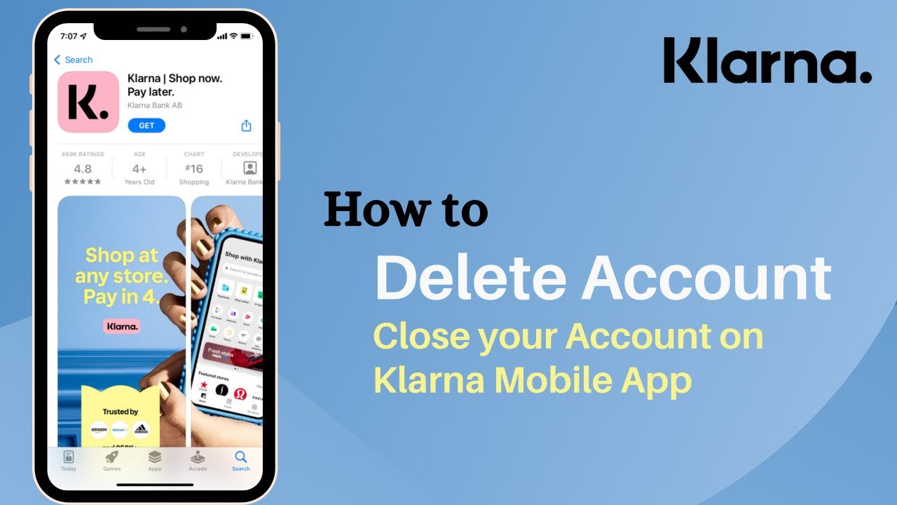 delete klarna account