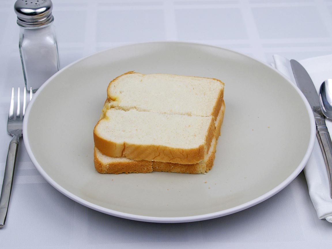 white bread calories 2 slices