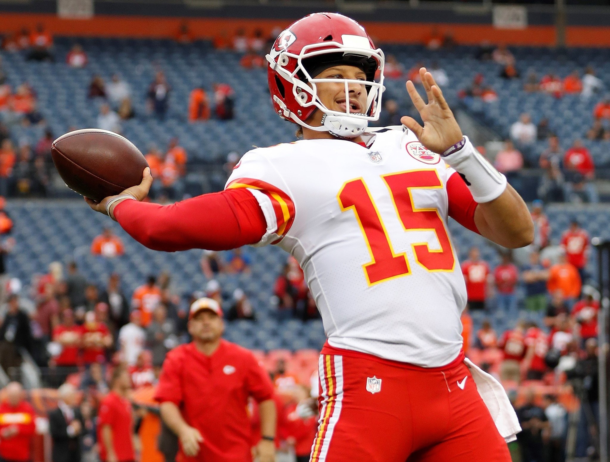 how far can patrick mahomes throw a football