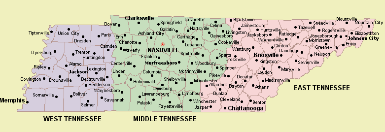 what states border tennessee