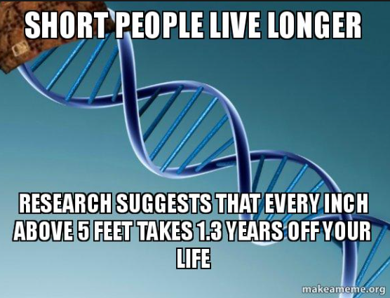 how long do short people live meme