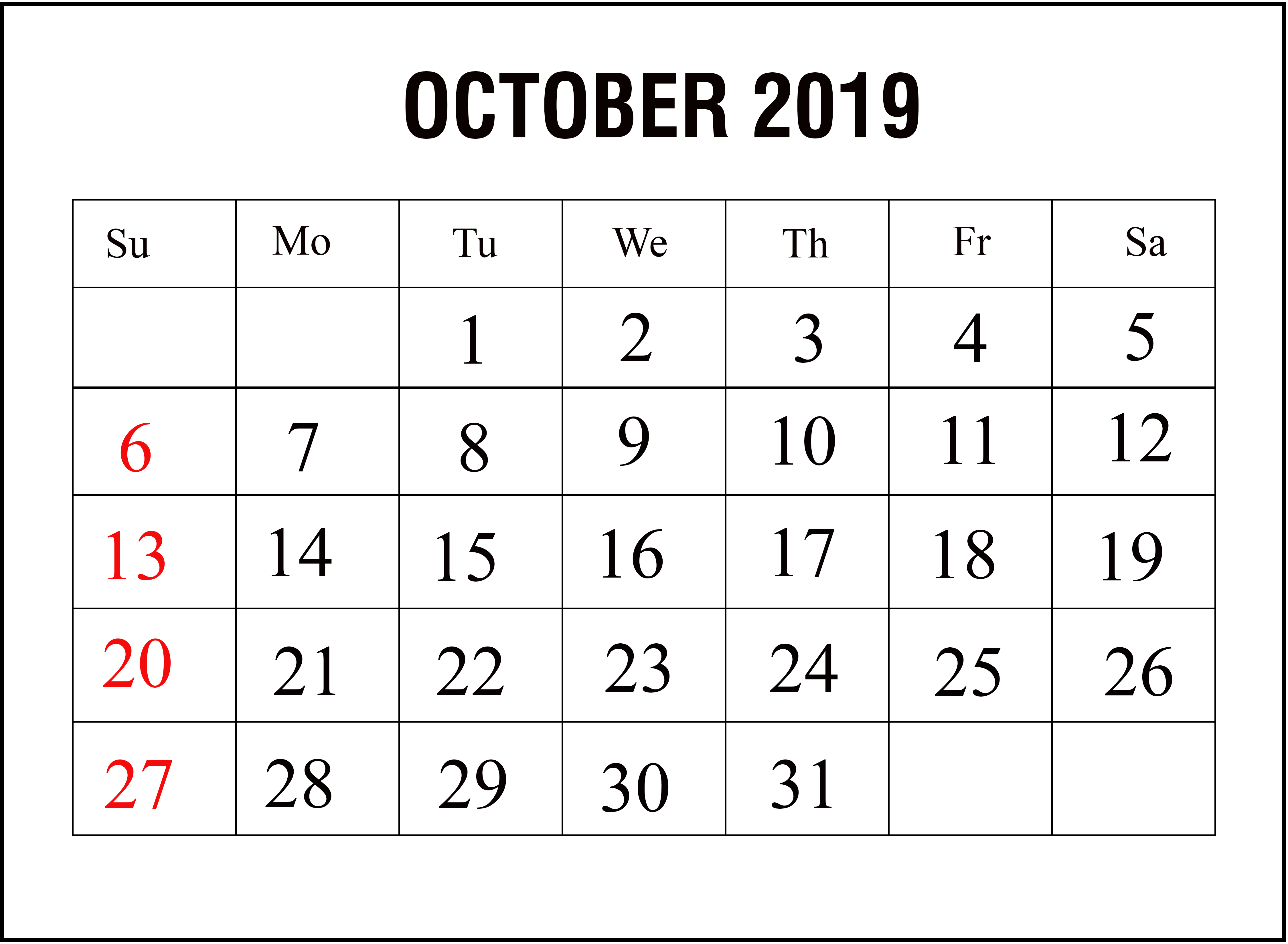 how long ago was october 2019