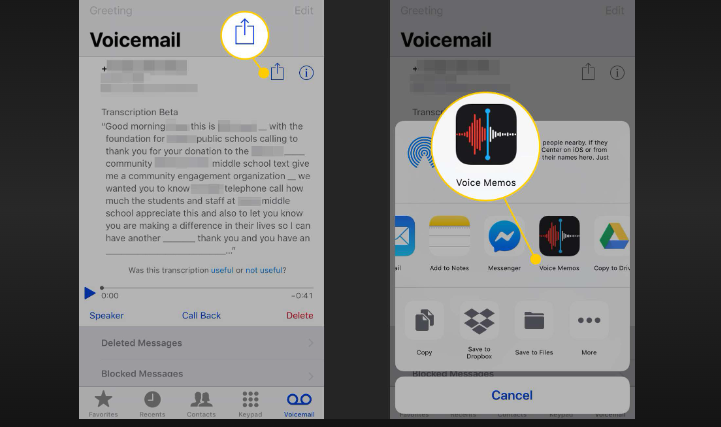 how do you know if someone heard your voice message on iphone