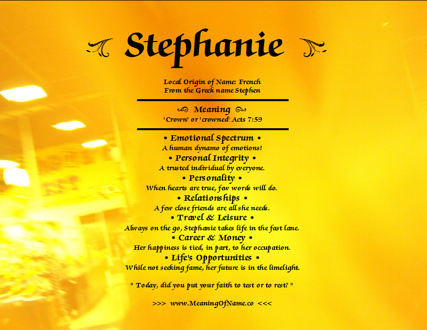meaning of the name stephanie in hebrew