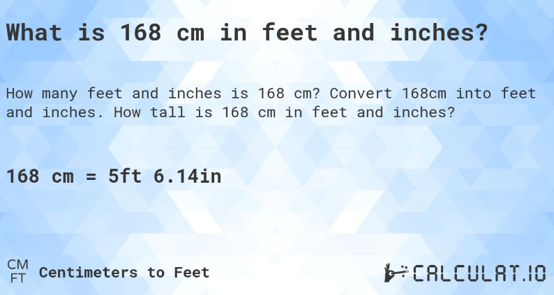 168 cm in feet